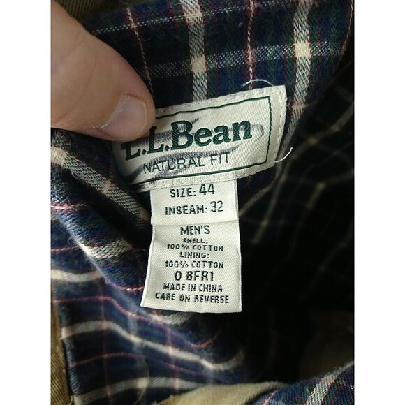 L.L. Beans Men's Lined Brown Khaki Natural Fit Pants. Size 44X32 - Picture 10 of 13